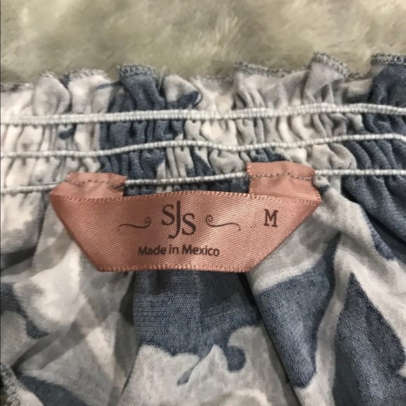 SJS Navy & Grey Blouse 
Size Medium 8 - 10
Stretch - Picture 7 of 11